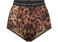 SKIMS x Dolce&Gabbana Stretch Satin High-Waisted Brief Leopard