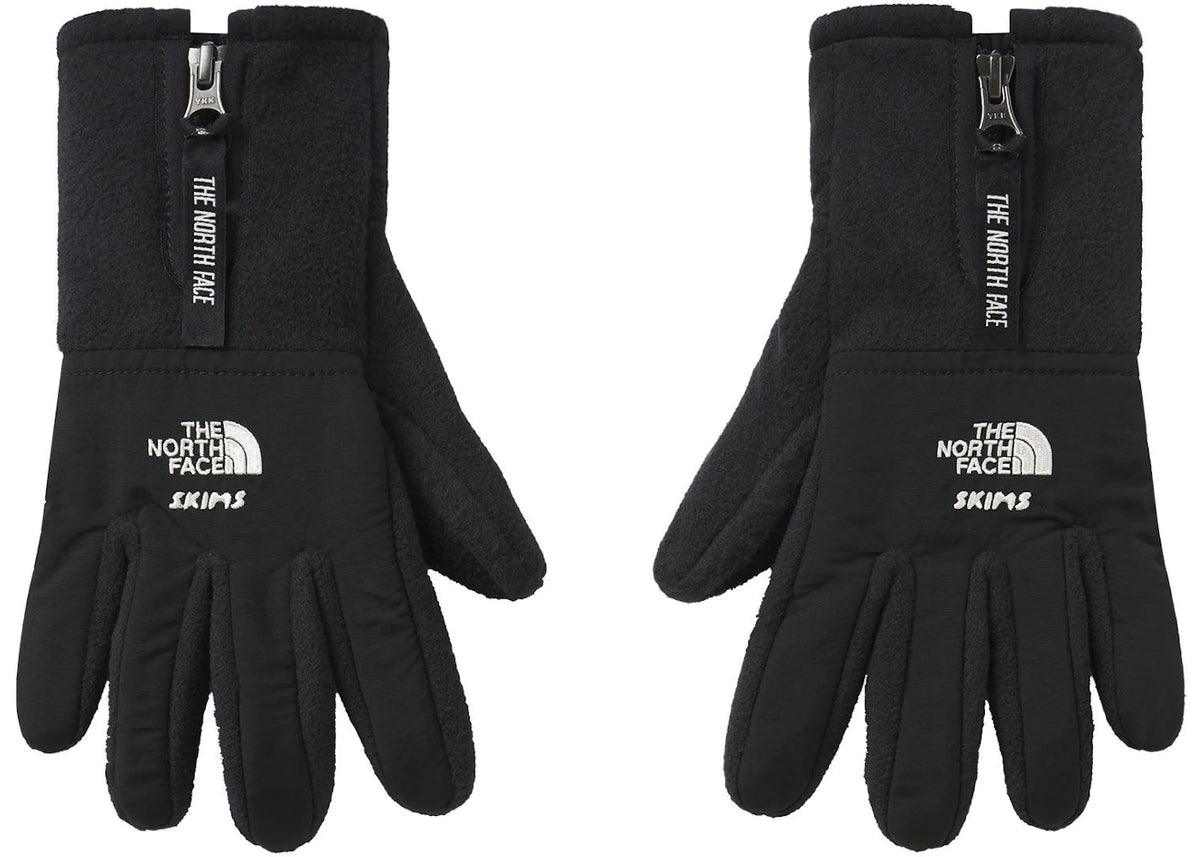 SKIMS x TNF Retro Denali Fleece Gloves Onyx - vue 360