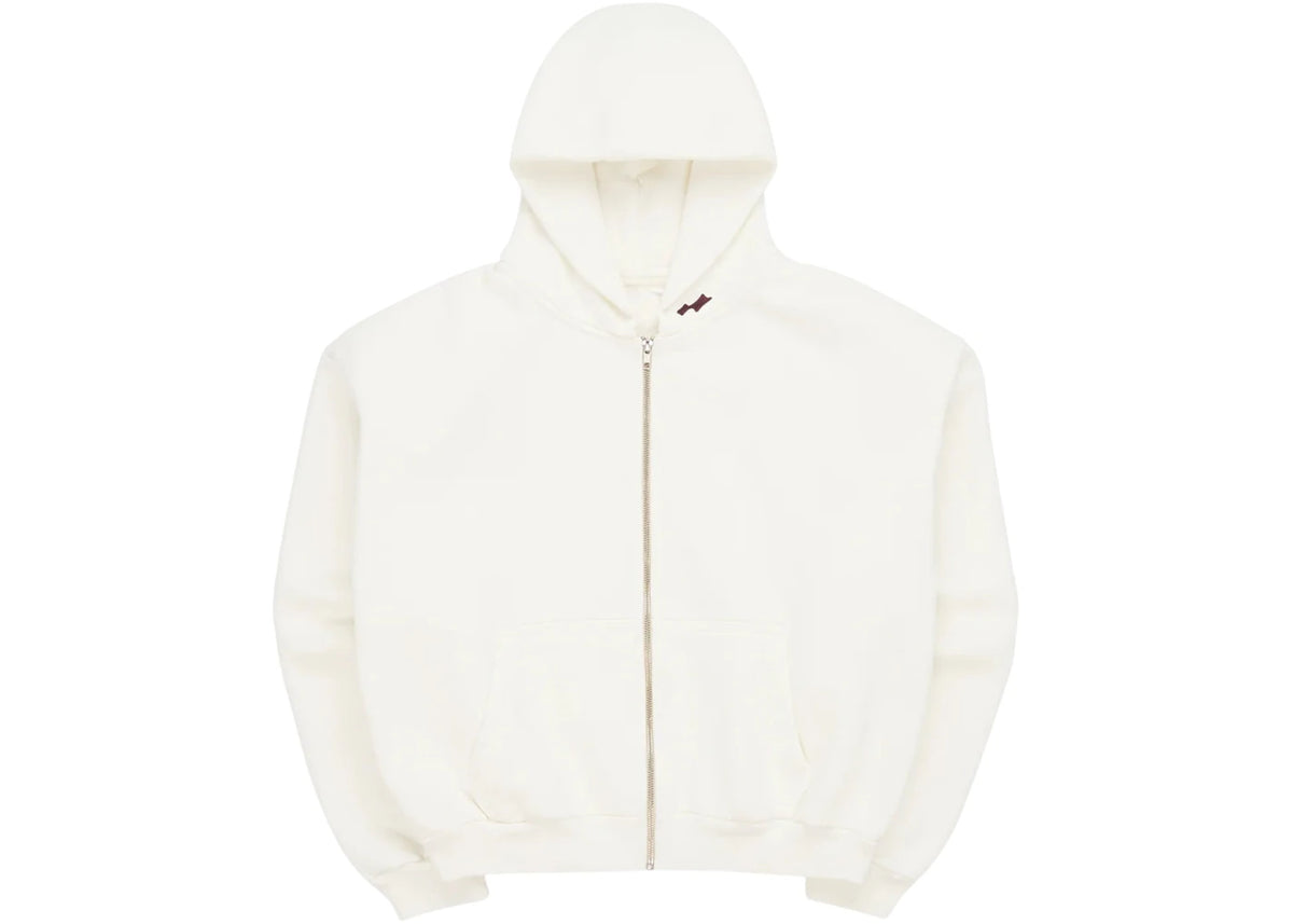 SKYLRK Knit Zip Hoodie Natural No Dye - vue 360
