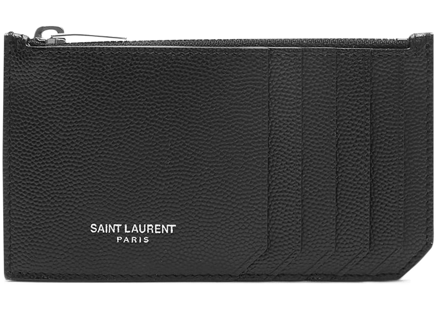 Saint Laurent 5 Fragments Pouch Card Case Grain de Poudre Black