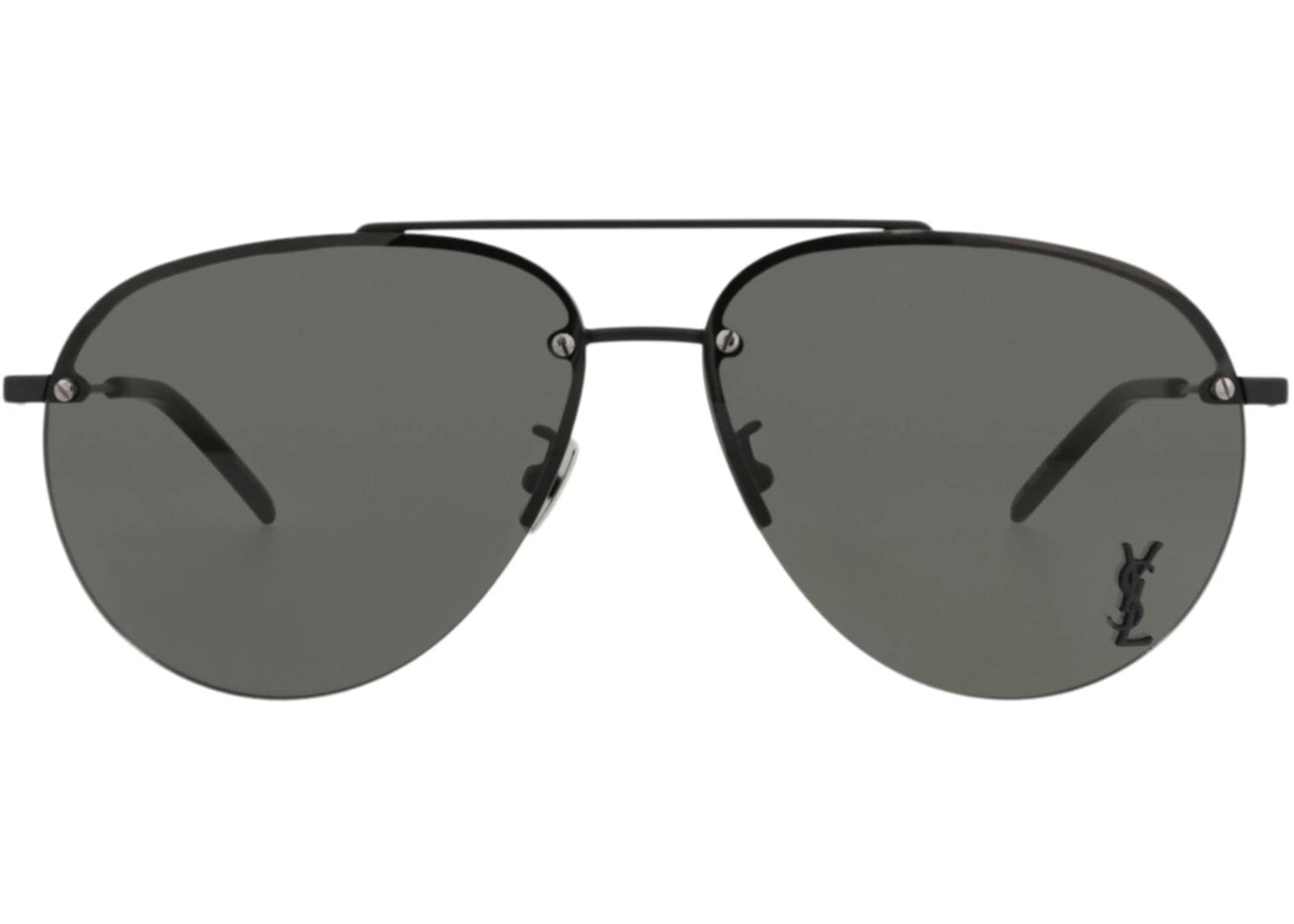 Saint Laurent Aviator-Frame Metal Sunglasses Semimatte Black (CLASSIC11F-30001169-005) - vue secondaire A