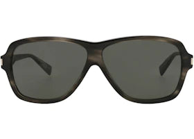 Saint Laurent Aviator-Frame Recycled Acetate Sunglasses Havana/Havana/Grey (SL609CAROL-30014608-004) - vue 360