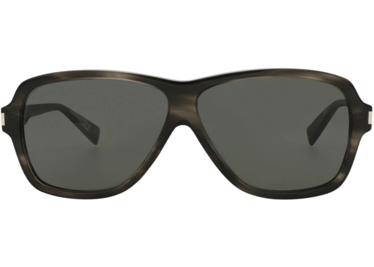 Saint Laurent Aviator-Frame Recycled Acetate Sunglasses Havana/Havana/Grey (SL609CAROL-30014608-004) - vue secondaire A