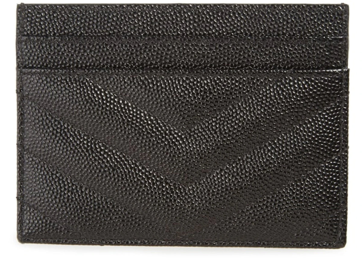 Saint Laurent Cassandre Matelasse Card Case Grain De Poudre Black - vue secondaire B