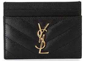 Saint Laurent Cassandre Matelasse Card Case Grain De Poudre Black - vue 360