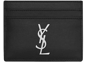 Saint Laurent Cassandre (5 Card Slot) Card Case Silver Logo Black - authentic Saint Laurent product