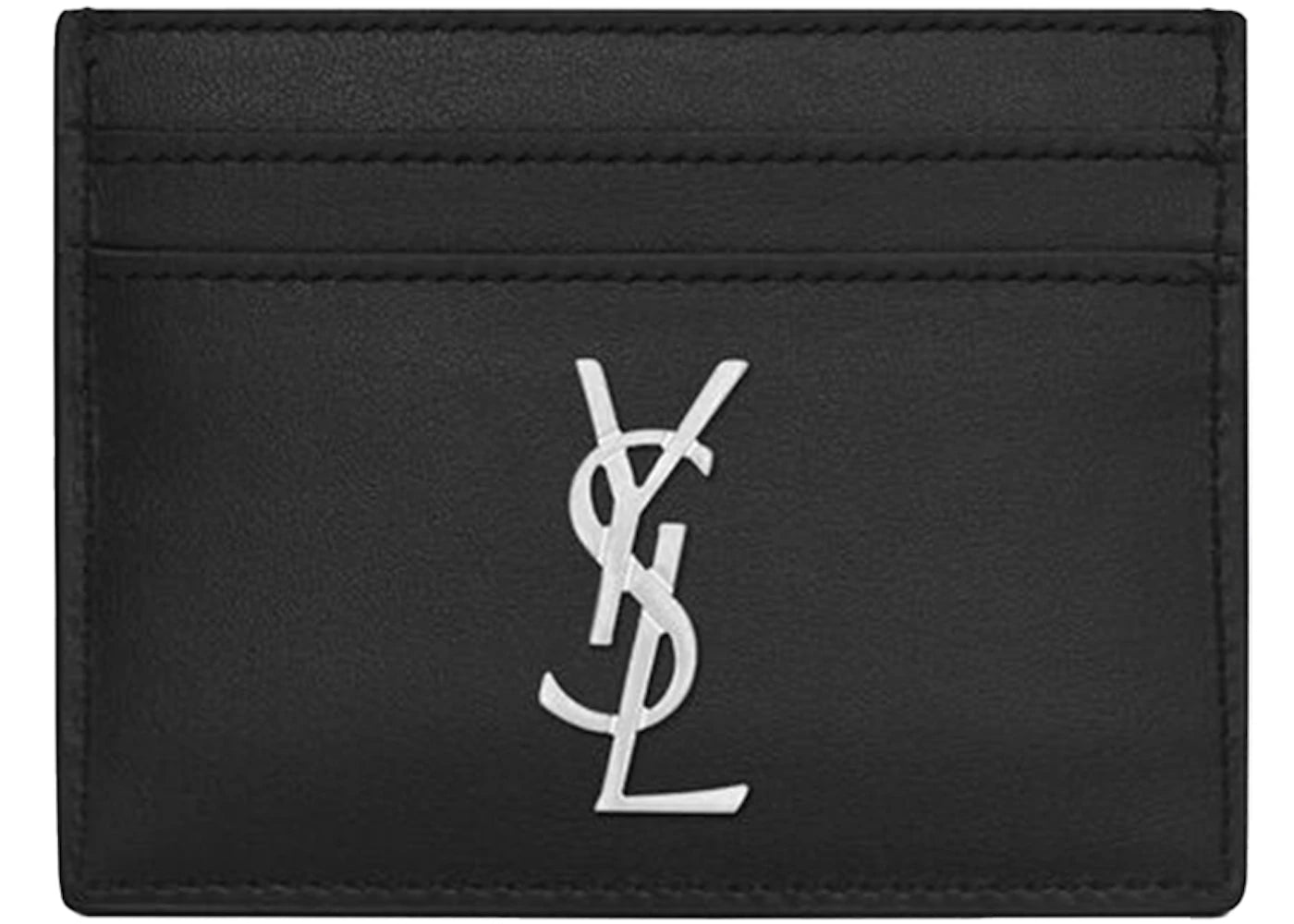 Saint Laurent Cassandre (5 Card Slot) Card Case Silver Logo Black - vue secondaire A