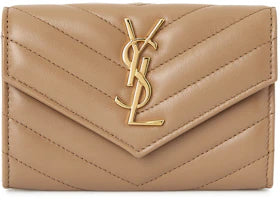 Saint Laurent Cassandre Card Holder Beige - vue 360