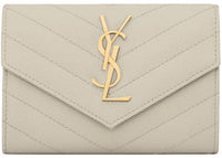 Saint Laurent Cassandre Grain De Poudre Envelope Wallet Small Blanc Vintage