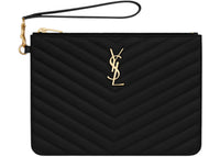 Saint Laurent Cassandre Matelasse A5 Leather Pouch Black