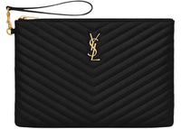 Saint Laurent Cassandre Matelasse Leather Tablet Pouch Black