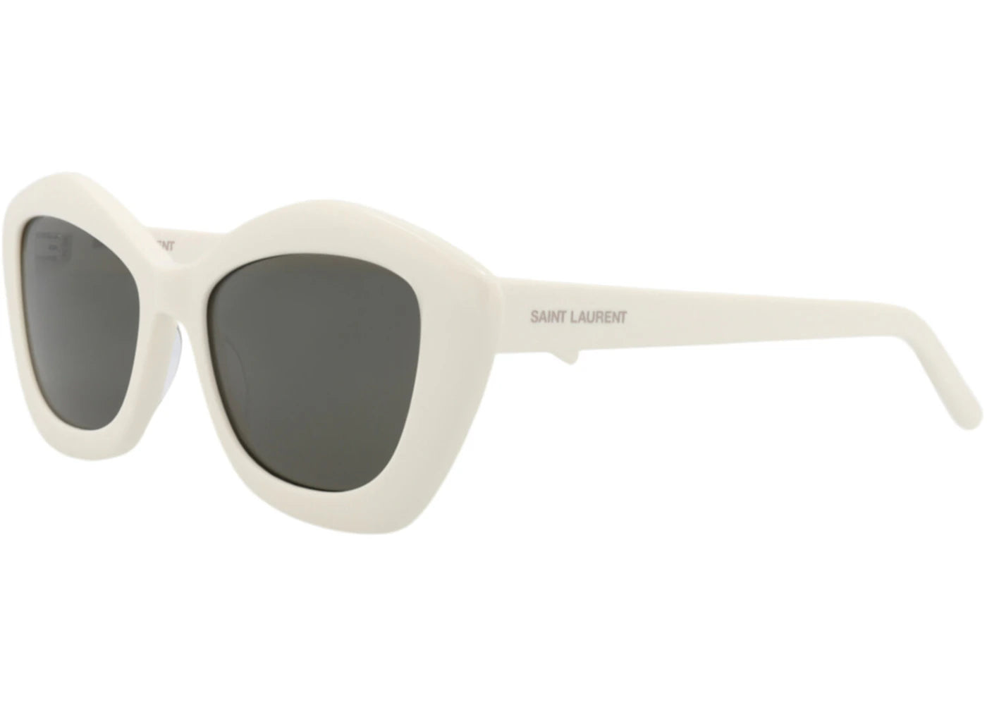 Saint Laurent Cat Eye-Frame Acetate Sunglasses Ivory Ivory Grey (SL68-30010684-004) - vue secondaire B