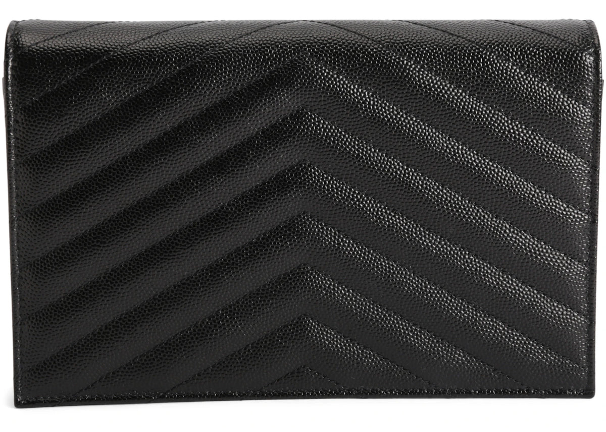 Saint Laurent Envelope Chain Wallet Grain De Poudre Black - vue secondaire B