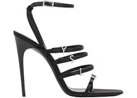 Saint Laurent Jerry Crepe Satin Sandal Black (Womens)