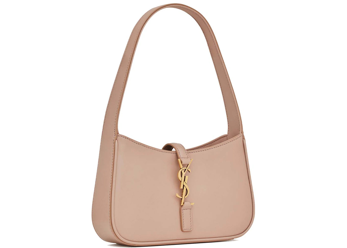 Saint Laurent Le 5 A 7 Mini Hobo Bag In Smooth Leather Rosy Sand - vue secondaire B