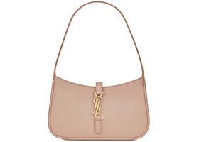 Saint Laurent Le 5 A 7 Mini Hobo Bag In Smooth Leather Rosy Sand - vue 360