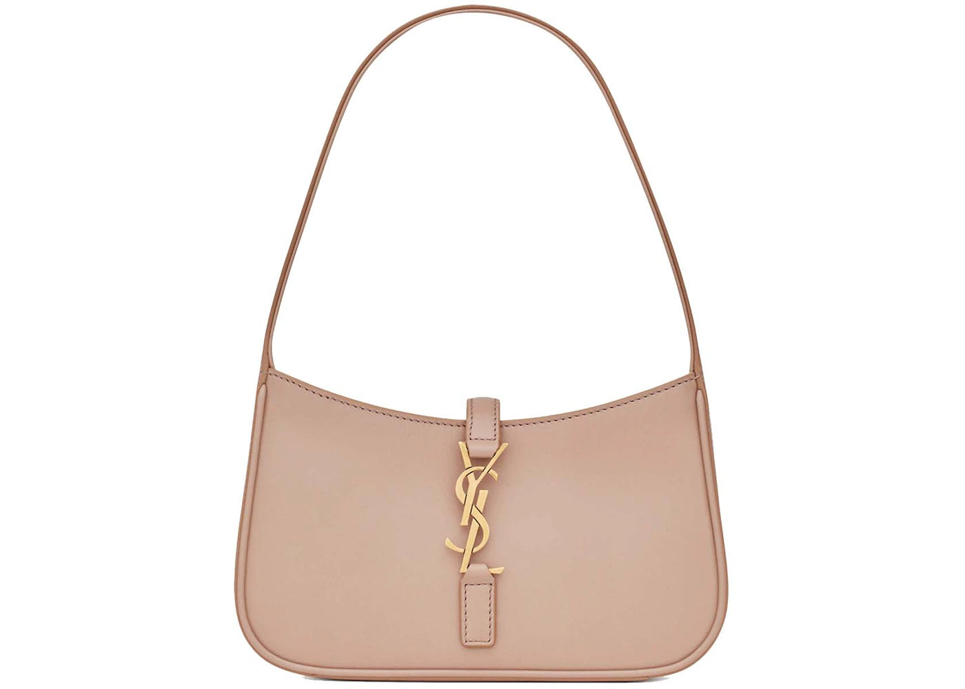 Saint Laurent Le 5 A 7 Mini Hobo Bag In Smooth Leather Rosy Sand - vue secondaire A