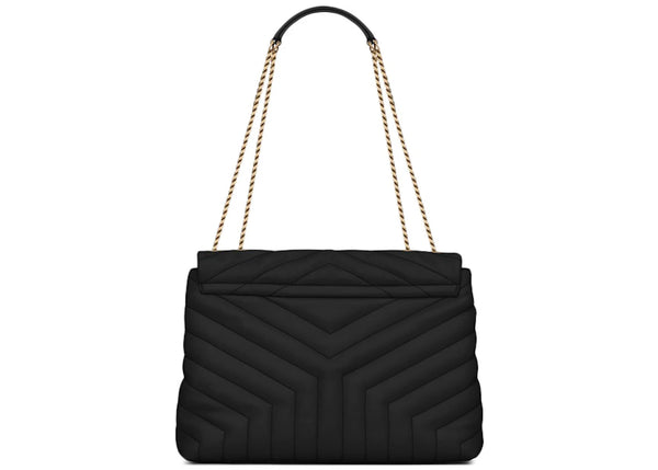 Saint Laurent Loulou Bag Matelasse Y Leather Gold-tone Medium Black