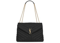 Saint Laurent Loulou Tasche Matelassé Y Leder Goldfarben Mittel Schwarz