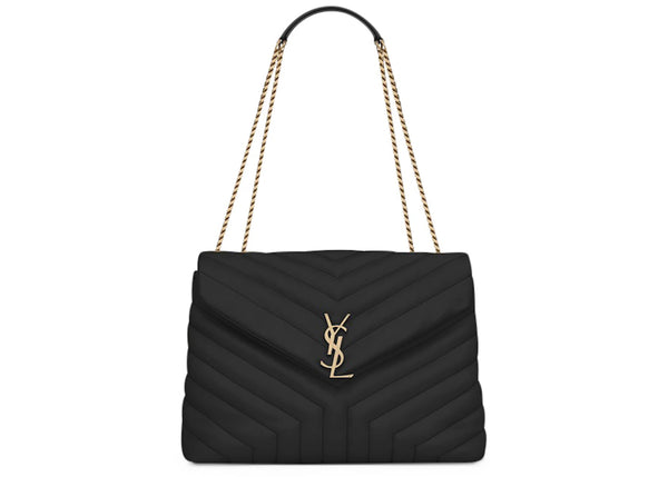 Saint Laurent Loulou Bag Matelasse Y Leather Gold-tone Medium Black sneakers - authentic Saint Laurent shoes