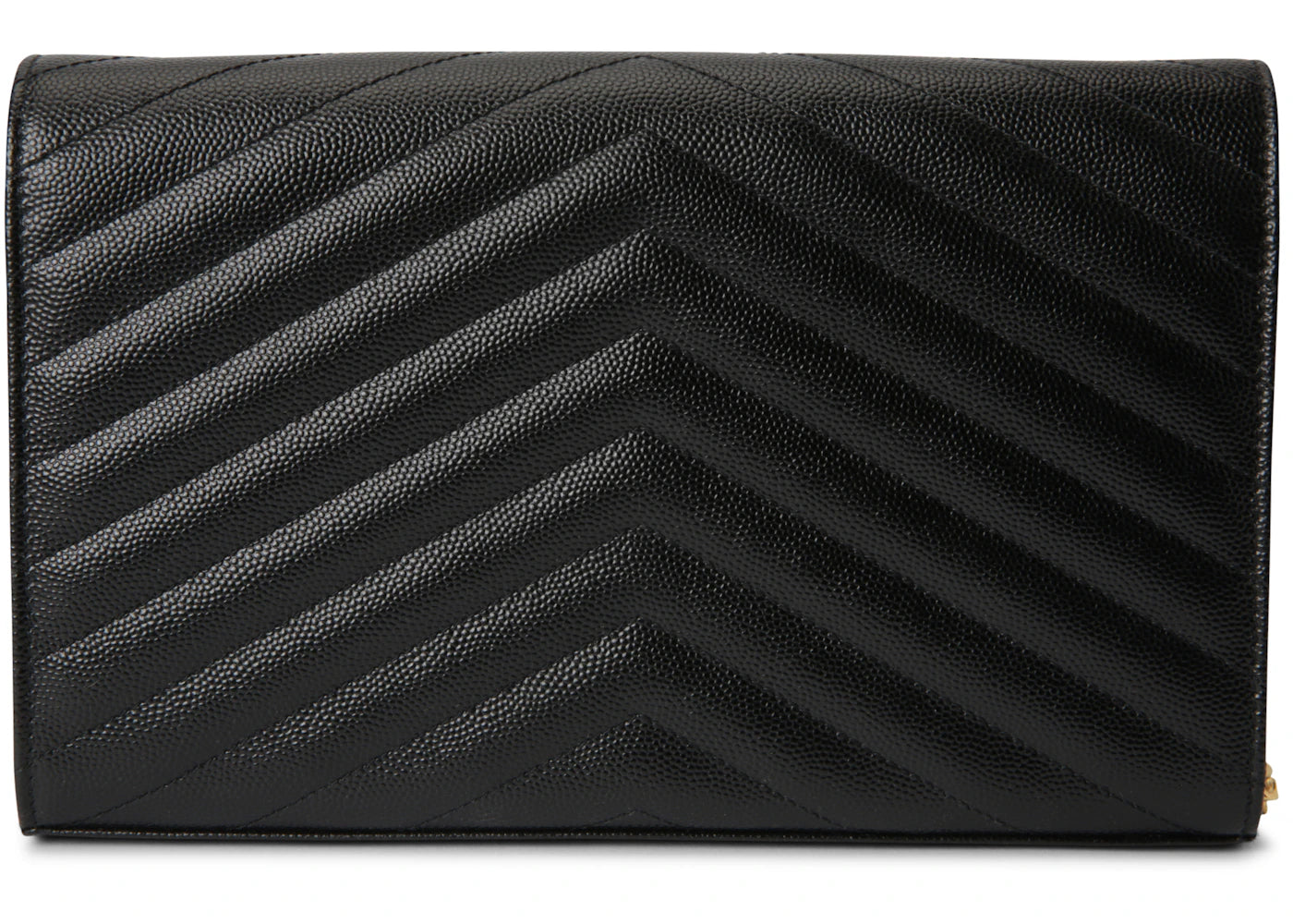 Saint Laurent Monogram Chain Wallet Matelasse Grain de Poudre Gold-tone Black - vue secondaire B