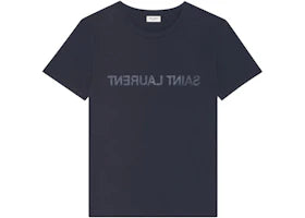 Saint Laurent Reverse Logo T-Shirt Navy - vue 360