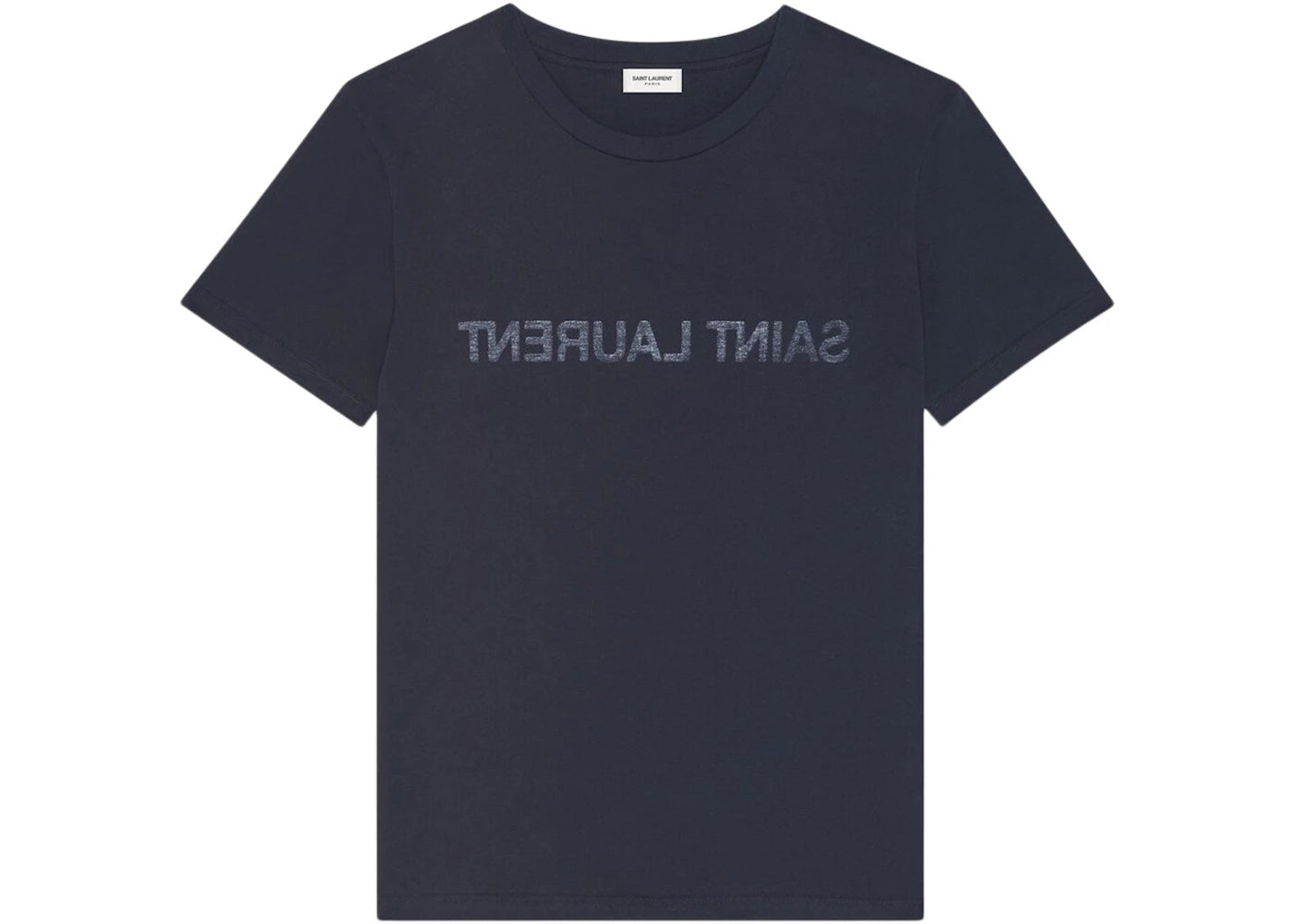 Saint Laurent Reverse Logo T-Shirt Navy - vue secondaire A