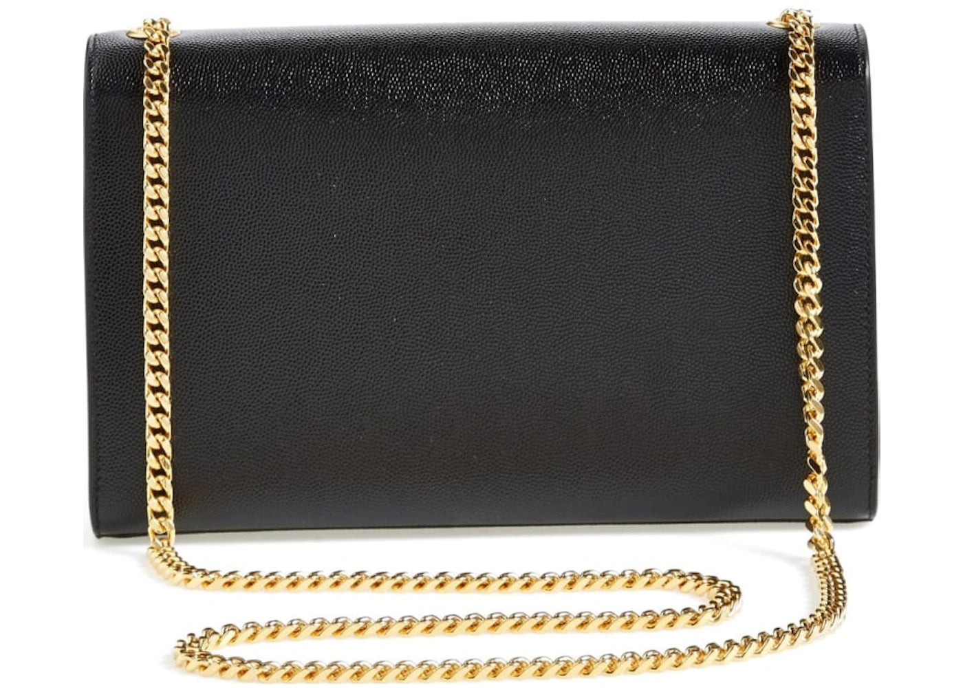 Saint Laurent Kate Medium Chain Bag in Grain De Poudre Gold-tone Black - vue secondaire B