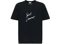 Saint Laurent Signature Logo-Print Cotton T-shirt Black