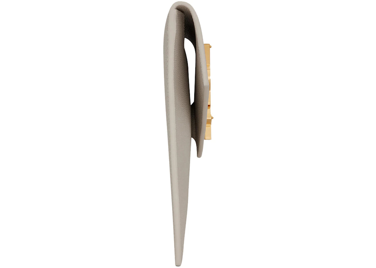 Saint Laurent Uptown Pouch Grain de Poudre Embossed Blanc Vintage - vue secondaire B
