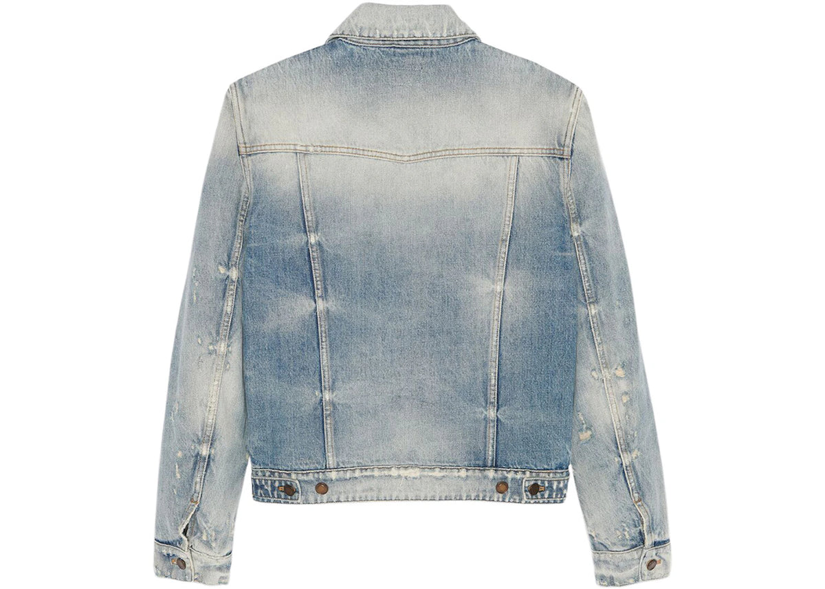 Saint Laurent Women's Boyfriend Denim Jacket Hilton Sky Blue - vue secondaire B