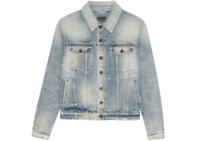 Saint Laurent Women's Boyfriend Denim Jacket Hilton Sky Blue - vue 360