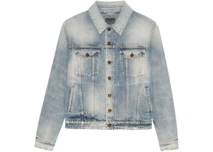 Saint Laurent Women's Boyfriend Denim Jacket Hilton Sky Blue - apparel view 2