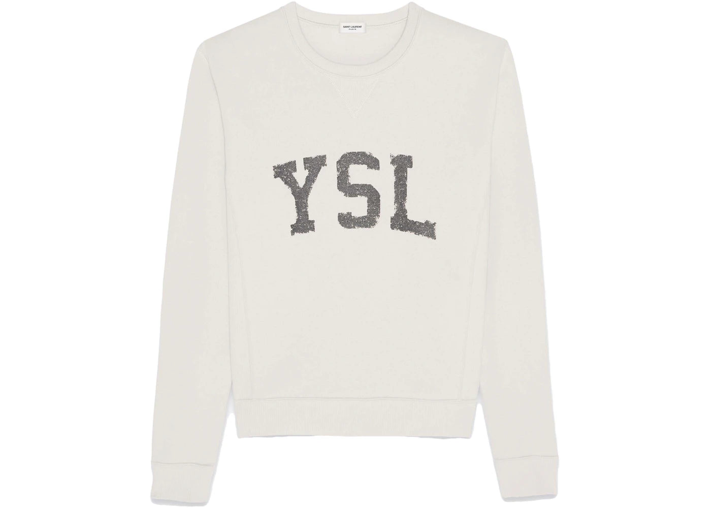 Saint Laurent YSL Vintage Sweatshirt Dirty Ecru - vue 360