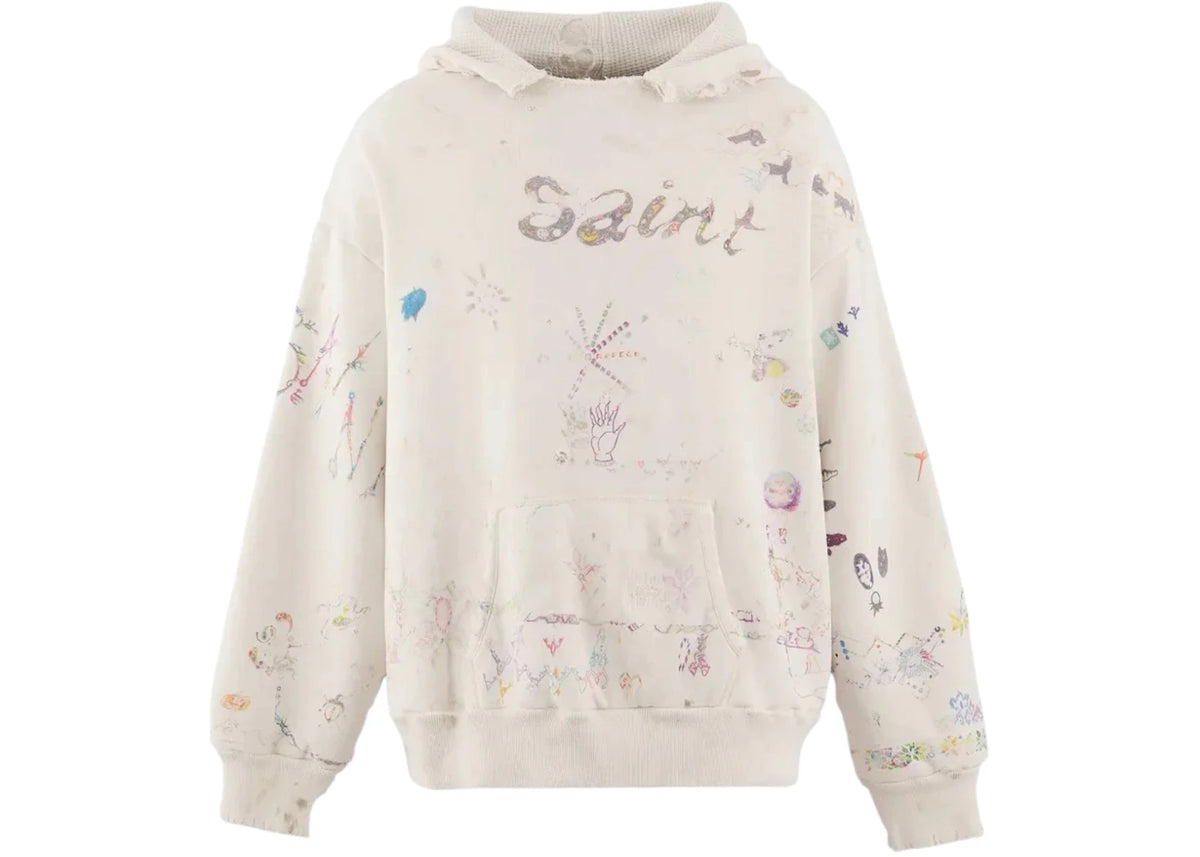 Saint Mxxxxxx Coco Double Face Hoodie White - vue secondaire A
