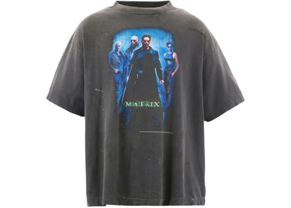Saint Mxxxxxx Green Logo Matrix T-shirt Black - apparel view 2
