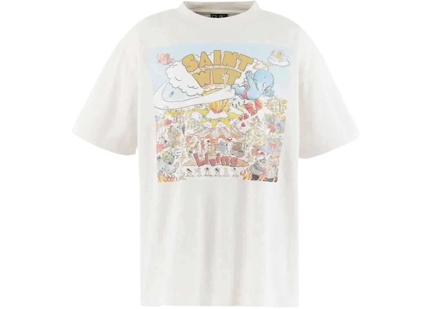 Saint Mxxxxxx Saint Wet Short Sleeve T-Shirt White - vue secondaire A