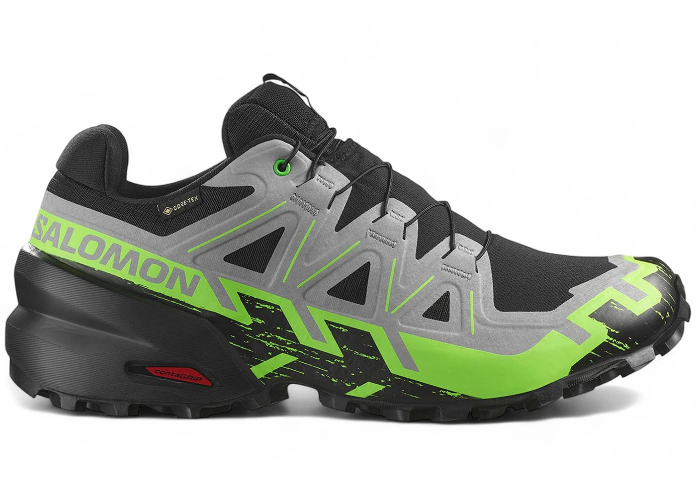 Salomon Speedcross 6 Gore-Tex Black Alloy Green Gecko - vue 360