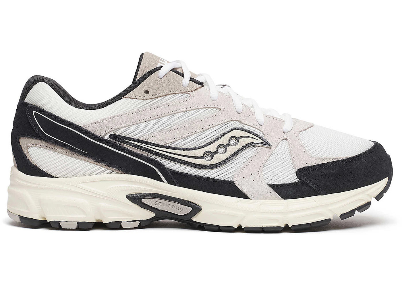 Saucony Grid Ride Millennium Suede White Black - vue 360