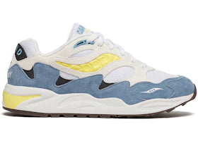 Saucony Grid Shadow 2 White Yellow Light Blue - vue 360