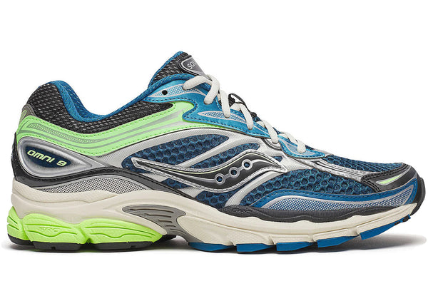 Saucony ProGrid Omni 9 Blue Lime sneakers - authentic Saucony shoes