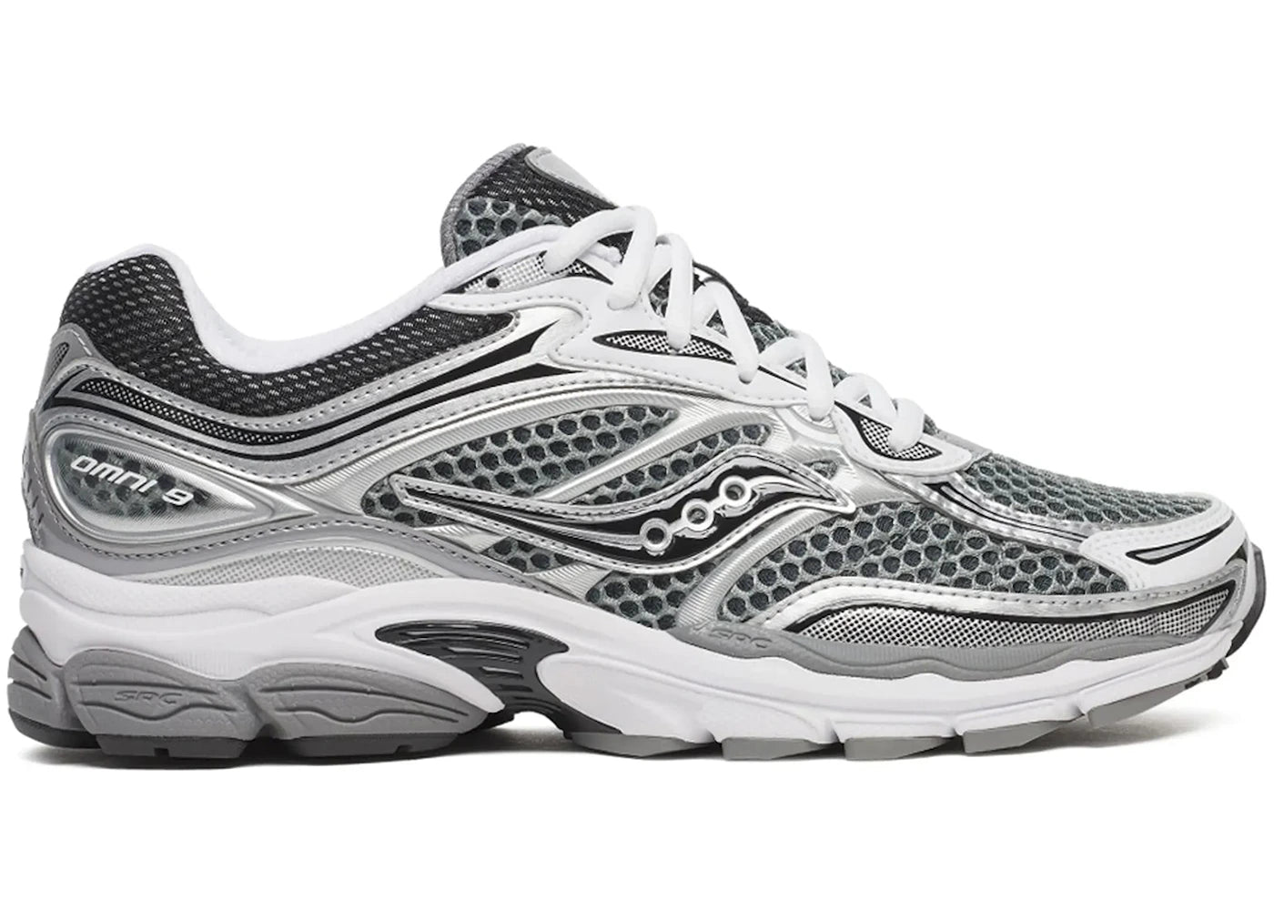 Saucony ProGrid Omni 9 Grey Silver Black - vue 360