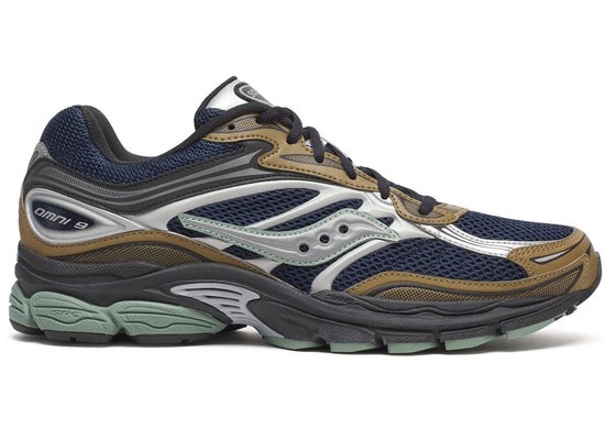 Saucony ProGrid Omni 9 Tomorrow, Meet Yesterday Pack Brown Navy sneakers - authentic Saucony shoes