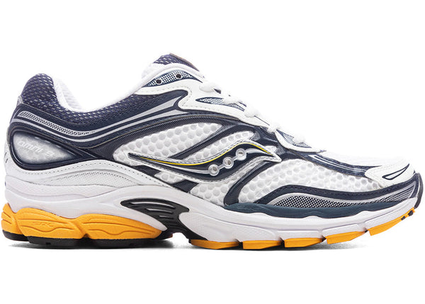 Saucony ProGrid Omni 9 White Navy Yellow sneakers - authentic Saucony shoes