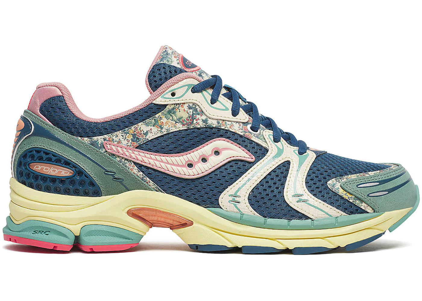 Saucony ProGrid Triumph 4 Floral Blue Beige - vue 360