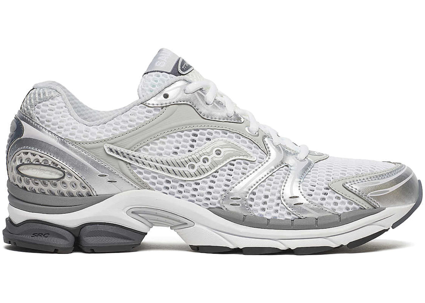 Saucony ProGrid Triumph 4 White Silver Grey - vue 360