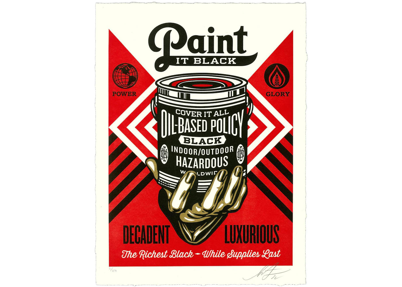 Shepard Fairey Paint it Black Letterpress (Positive-Propaganda Edition) Print (Signed, Edition of 275) - vue 360