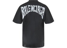 Balenciaga Hand Drawn T shirt Faded Black White
