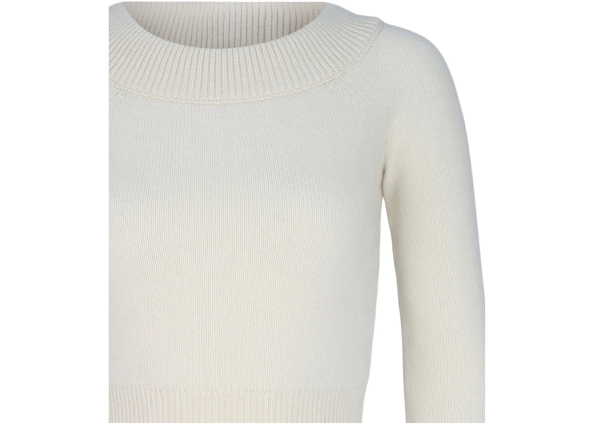 Alexander McQueen Off The Shoulder Cashmere Blend Sweater Ivory - vue secondaire B