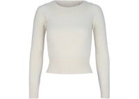 Alexander McQueen Off The Shoulder Cashmere Blend Sweater Ivory